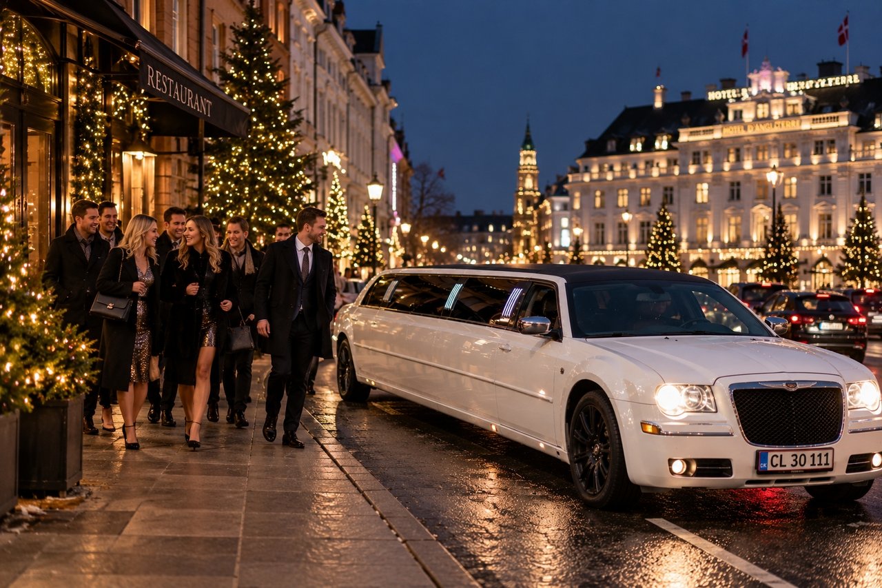 Julefrokost kørsel i limousine stopper i indre by