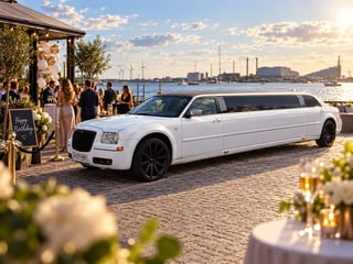 Limousine ved fødselsdag på restaurant ved vandet